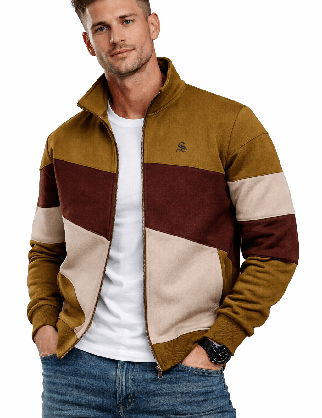 Fujaza 77 - Long Sleeves Track Top for Men - Sarman Fashion - Wholesale Clothing Fashion Brand for Men from Canada