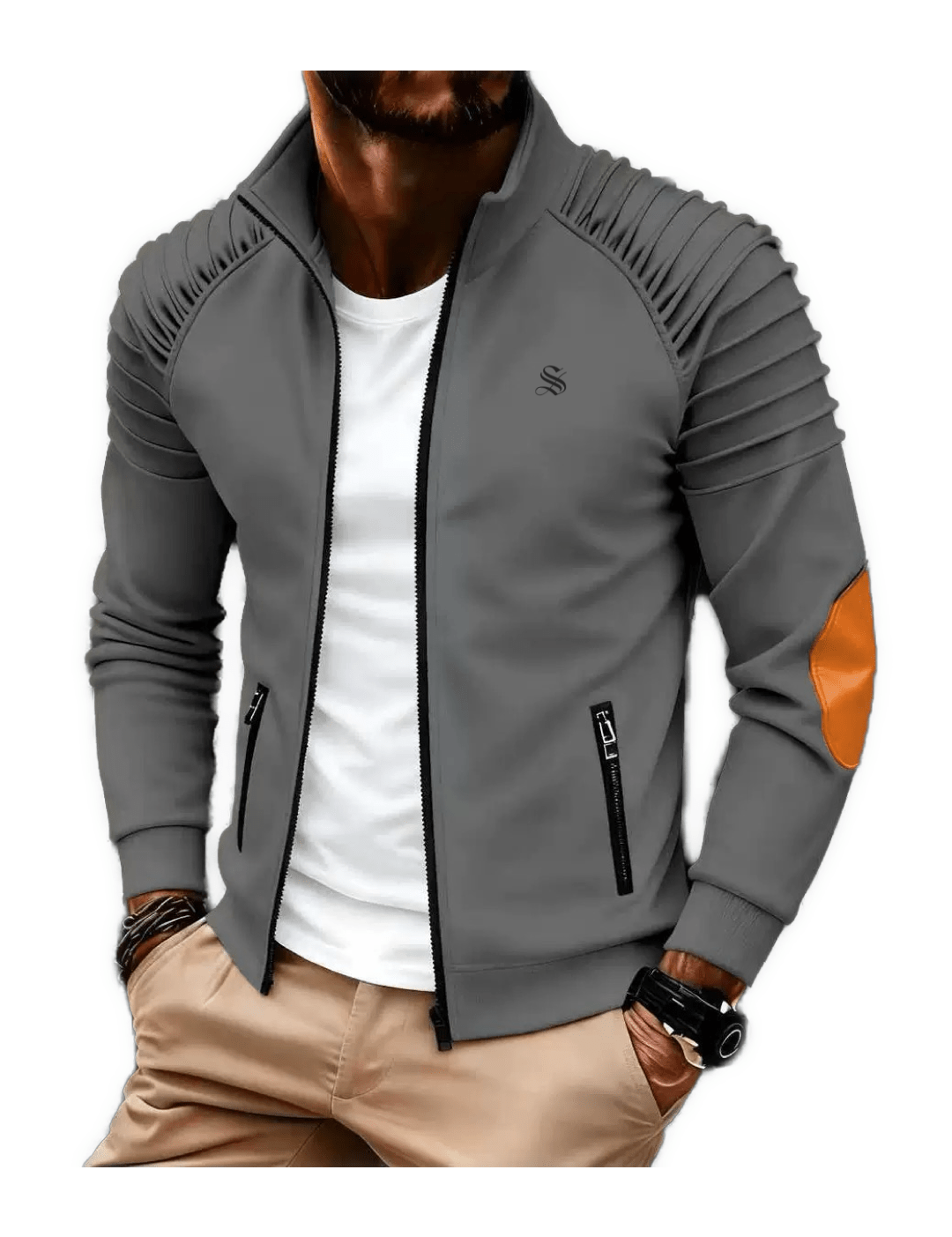 Fujaza 78 - Long Sleeves Track Top for Men - Sarman Fashion - Wholesale Clothing Fashion Brand for Men from Canada