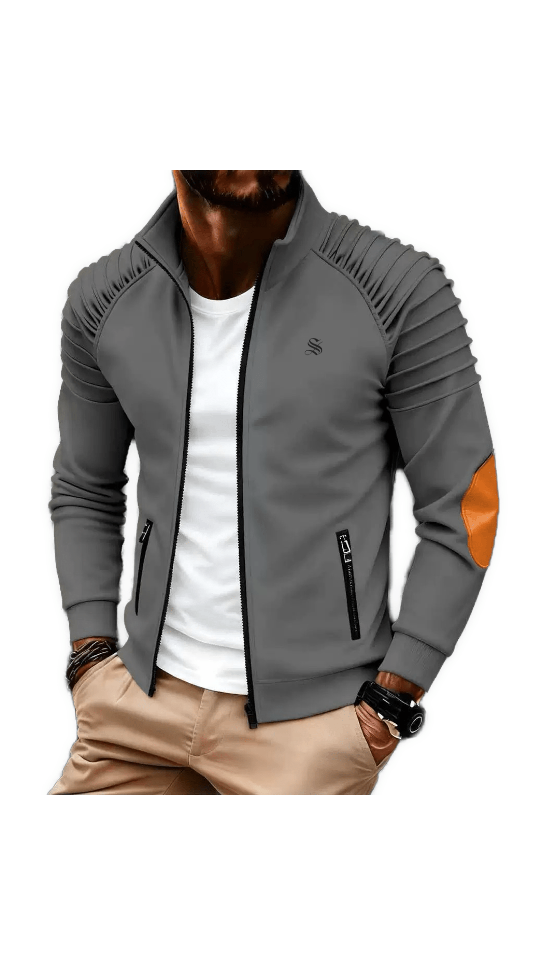 Fujaza 78 - Long Sleeves Track Top for Men - Sarman Fashion - Wholesale Clothing Fashion Brand for Men from Canada