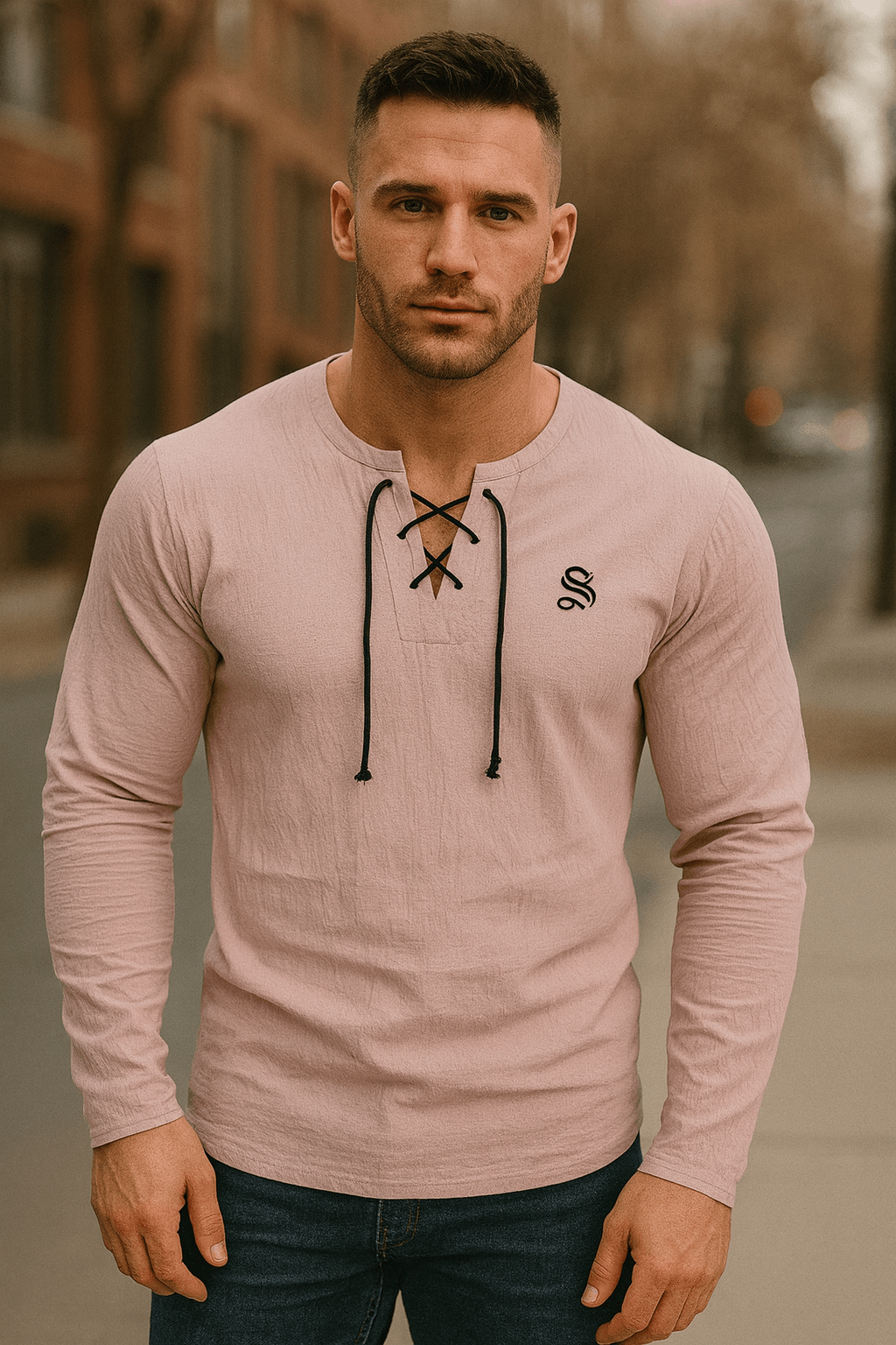 Gak 2 - Long V - Neck Shirt for Men - Sarman Fashion - Wholesale Clothing Fashion Brand for Men from Canada