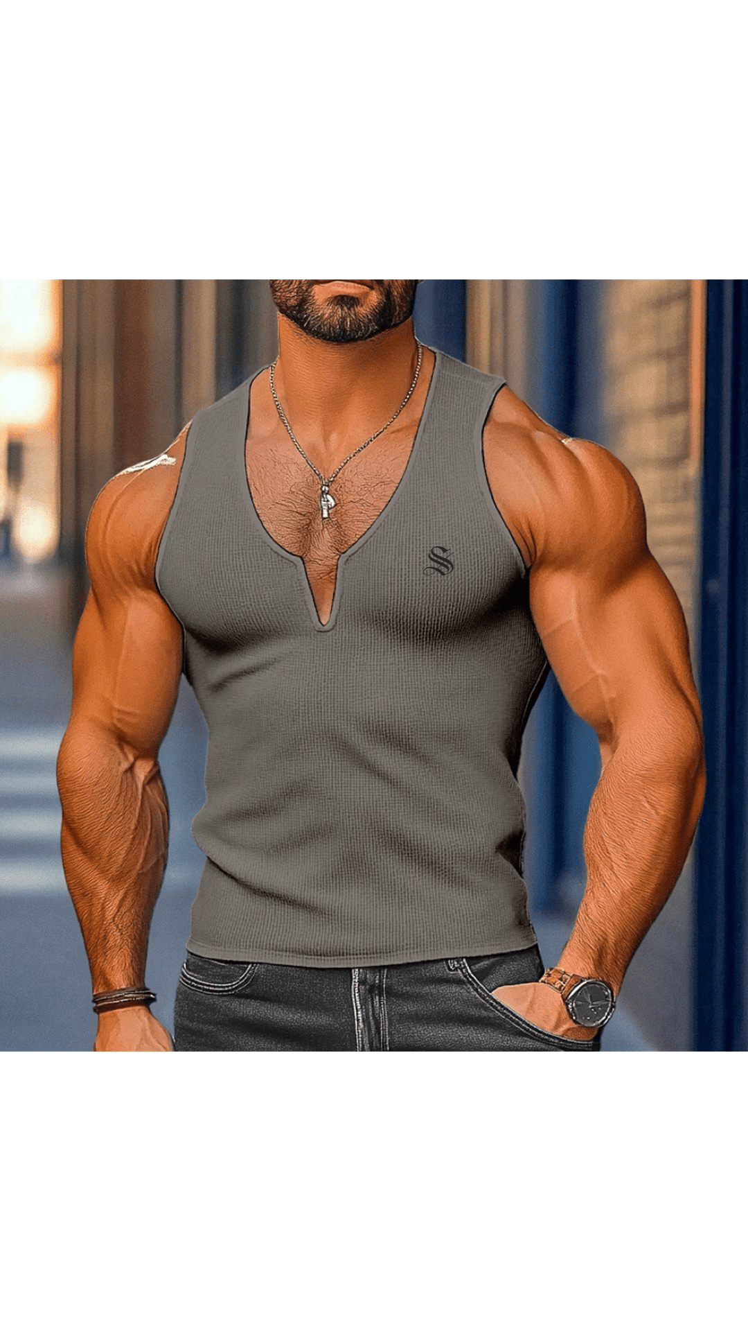 Gato 2 - Tank Top for Men - Sarman Fashion - Wholesale Clothing Fashion Brand for Men from Canada