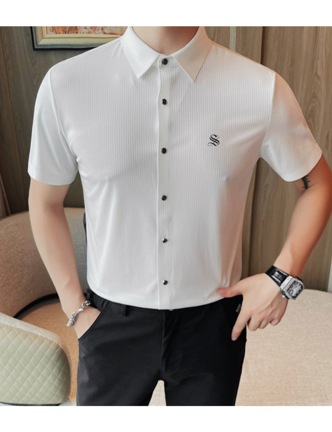 Gewo - Short Sleeves Shirt for Men - Sarman Fashion - Wholesale Clothing Fashion Brand for Men from Canada