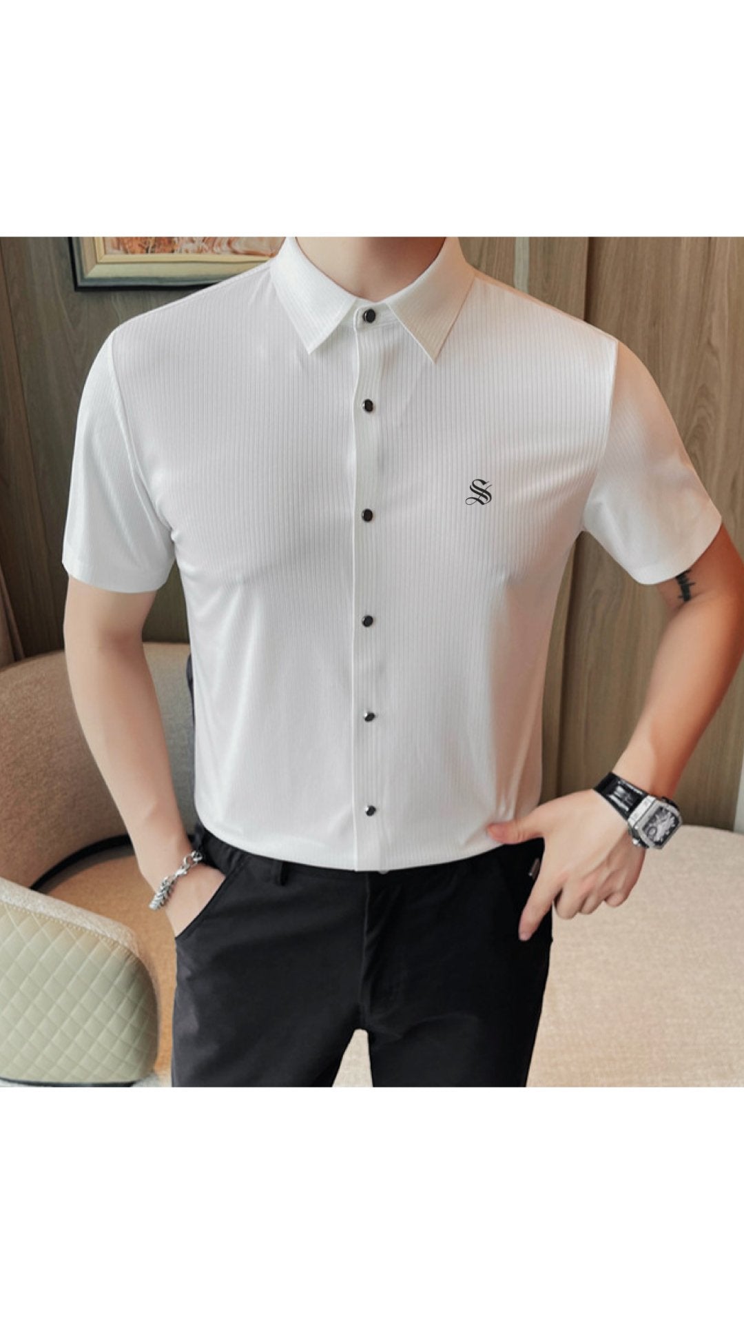Gewo - Short Sleeves Shirt for Men - Sarman Fashion - Wholesale Clothing Fashion Brand for Men from Canada