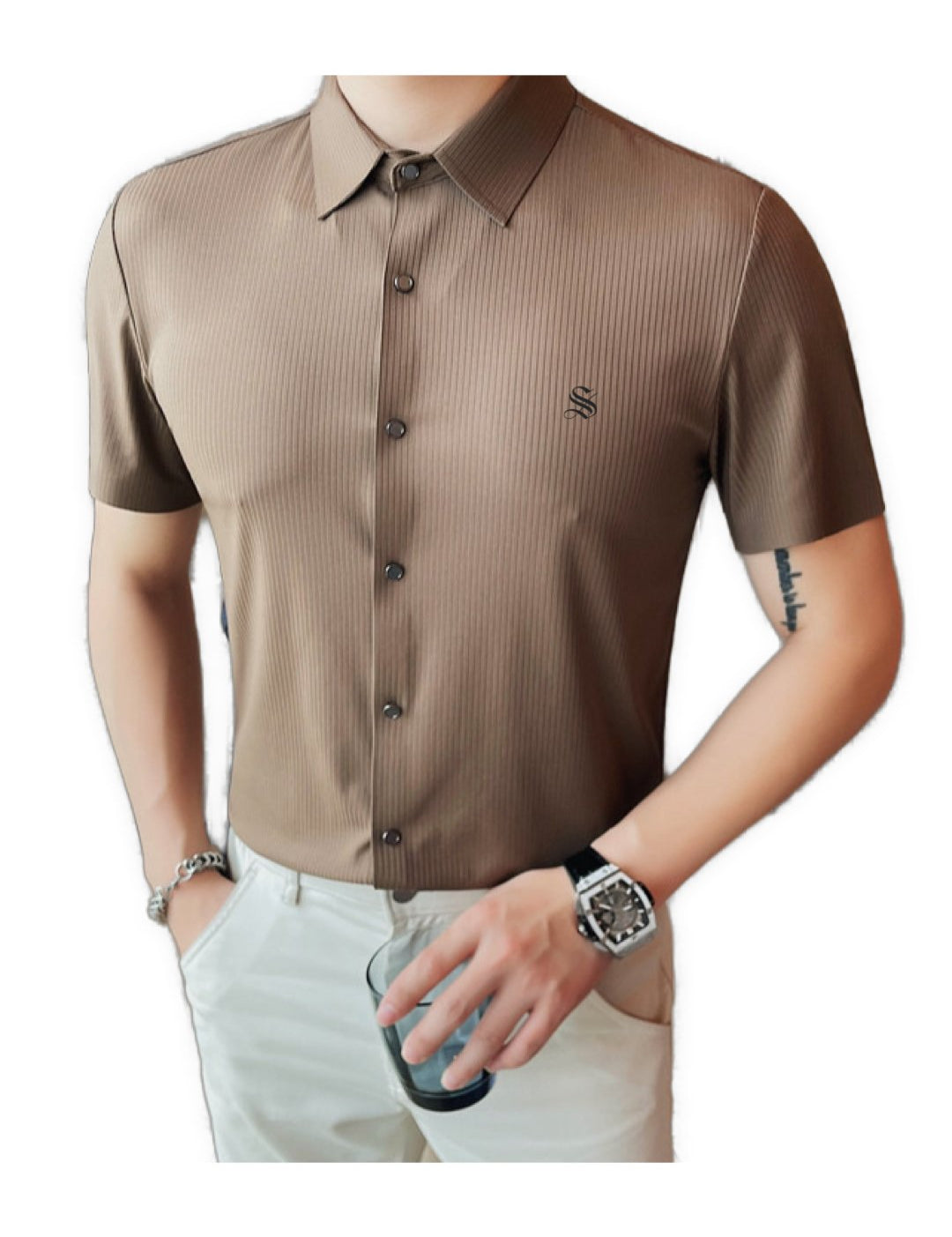 Gewo - Short Sleeves Shirt for Men - Sarman Fashion - Wholesale Clothing Fashion Brand for Men from Canada