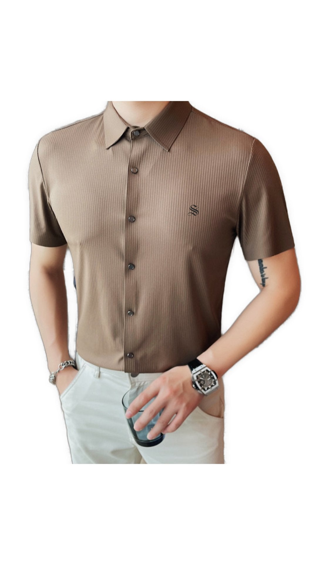 Gewo - Short Sleeves Shirt for Men - Sarman Fashion - Wholesale Clothing Fashion Brand for Men from Canada