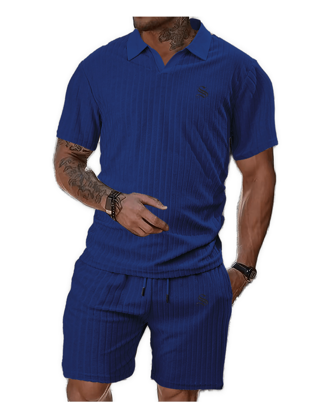 GFT - V - Neck Polo Shirt & Shorts for Men - Sarman Fashion - Wholesale Clothing Fashion Brand for Men from Canada