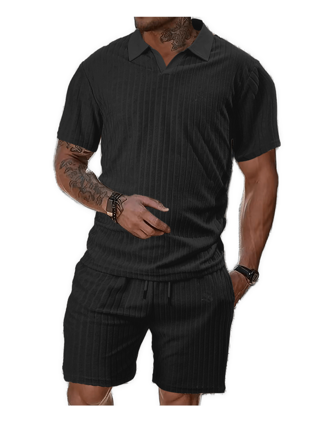 GFT - V - Neck Polo Shirt & Shorts for Men - Sarman Fashion - Wholesale Clothing Fashion Brand for Men from Canada