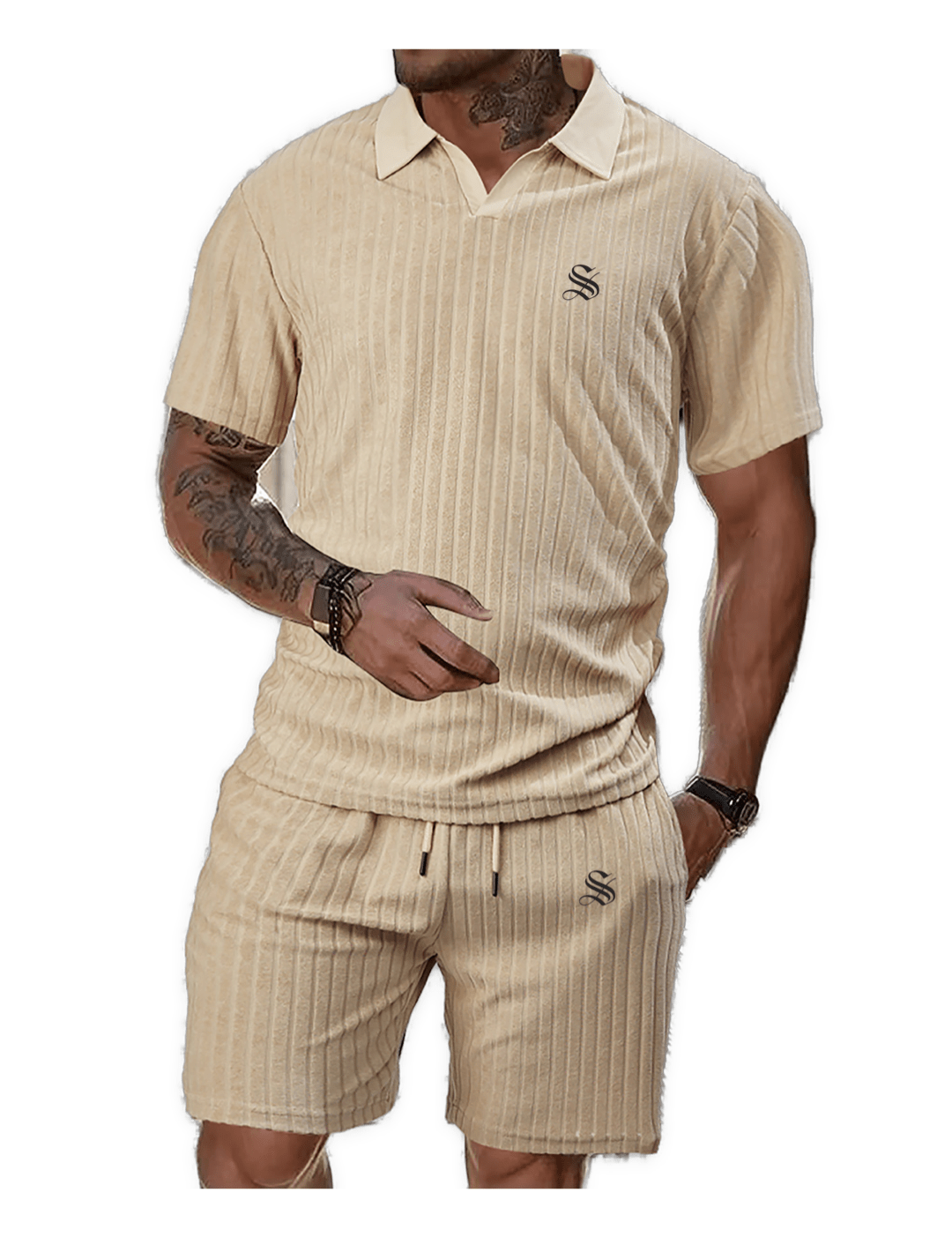 GFT - V - Neck Polo Shirt & Shorts for Men - Sarman Fashion - Wholesale Clothing Fashion Brand for Men from Canada