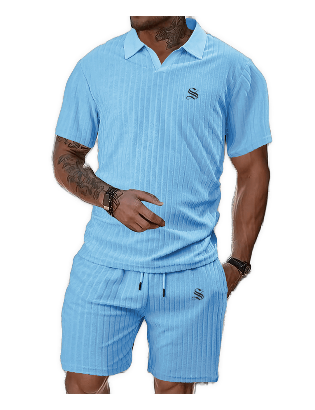 GFT - V - Neck Polo Shirt & Shorts for Men - Sarman Fashion - Wholesale Clothing Fashion Brand for Men from Canada