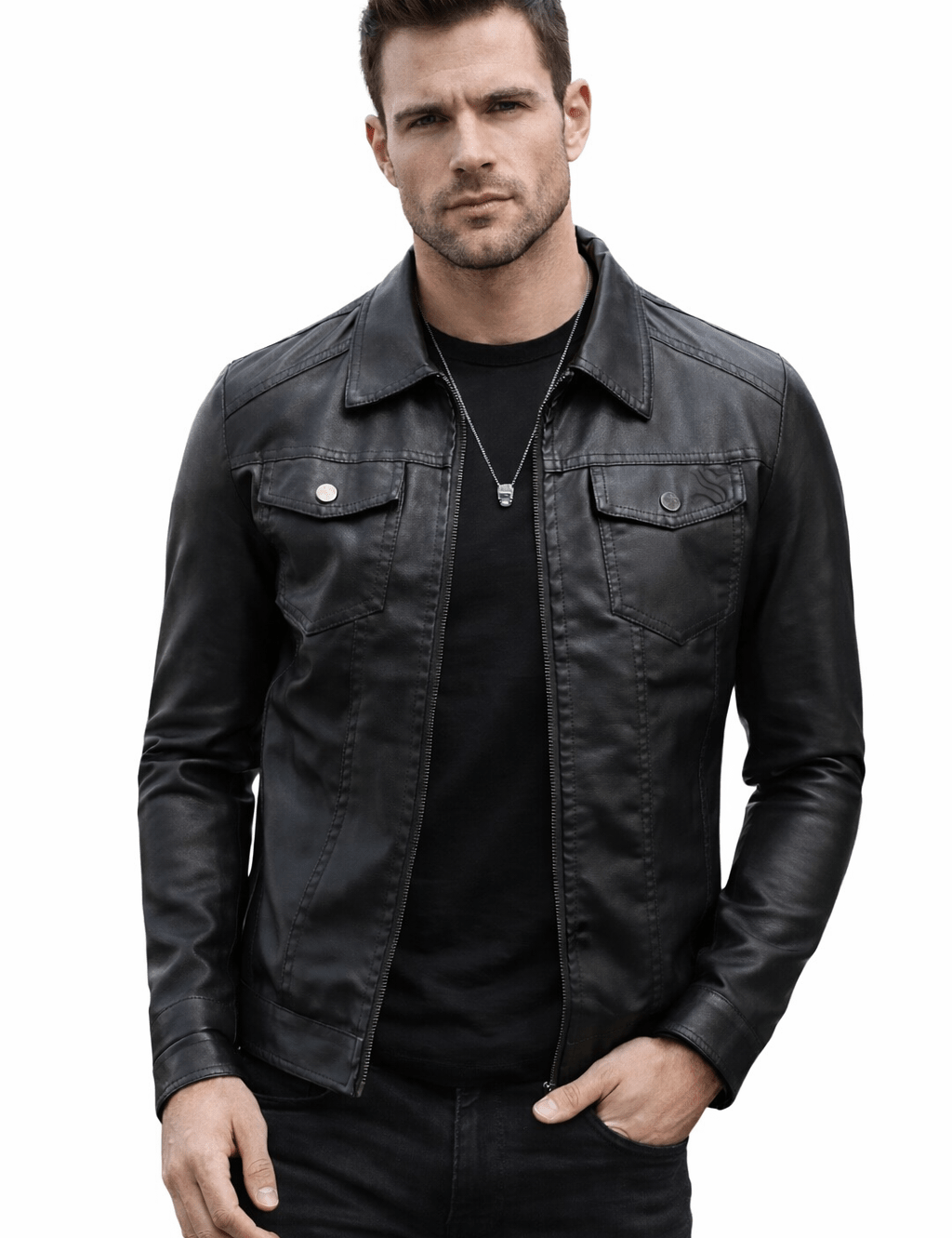 Ghost Rider - Black Jacket for Men - Sarman Fashion - Wholesale Clothing Fashion Brand for Men from Canada