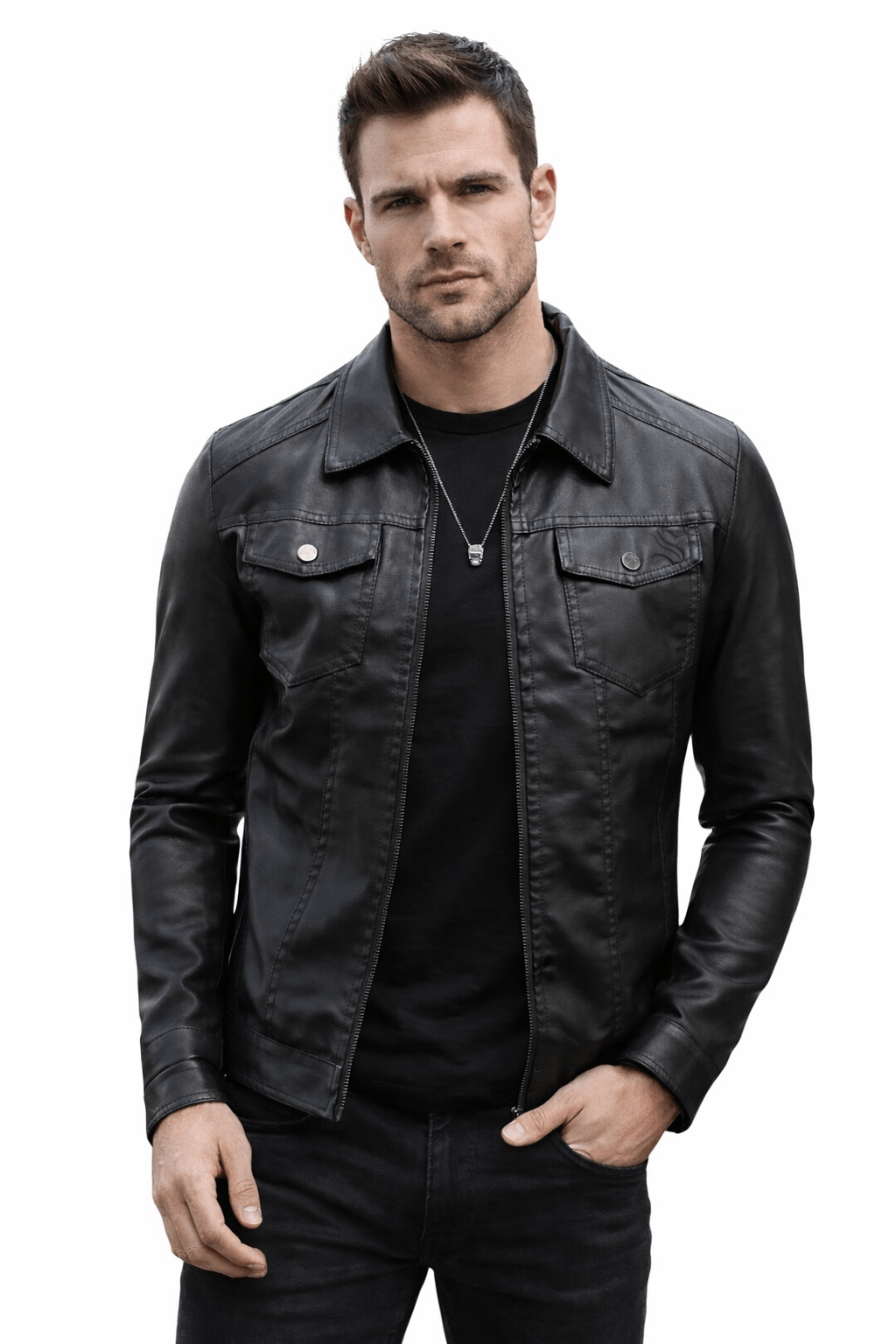 Ghost Rider - Black Jacket for Men - Sarman Fashion - Wholesale Clothing Fashion Brand for Men from Canada