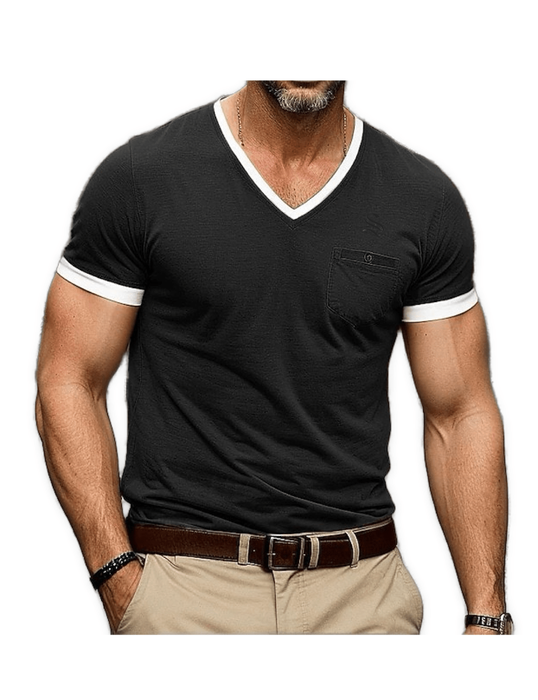 Giopae - V - Neck T-Shirt for Men - Sarman Fashion - Wholesale Clothing Fashion Brand for Men from Canada