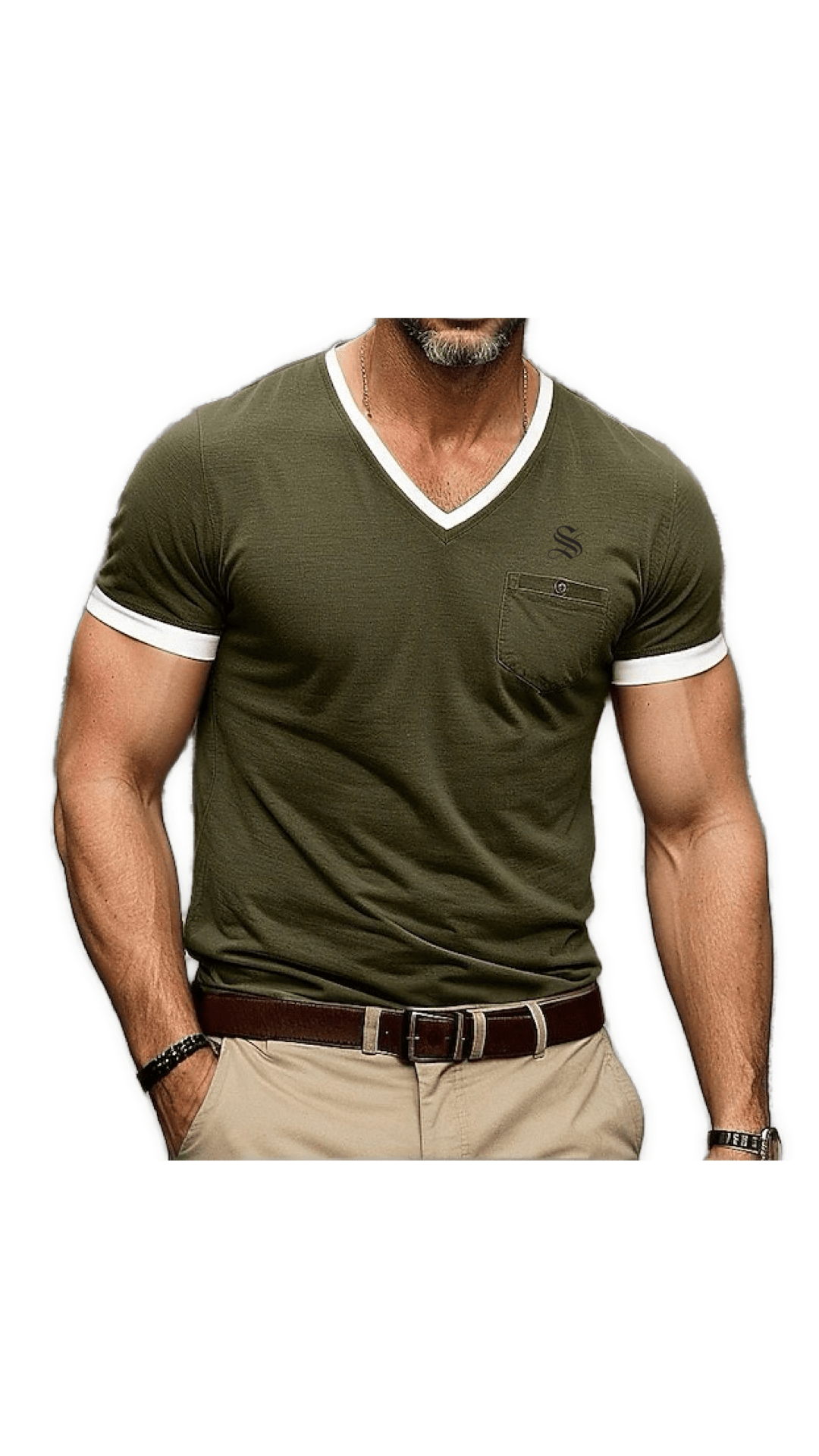 Giopae - V - Neck T-Shirt for Men - Sarman Fashion - Wholesale Clothing Fashion Brand for Men from Canada