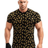 Golden Leaves Boy - Black Short Sleeves T-Shirt for Men - Sarman Fashion - Wholesale Clothing Fashion Brand for Men from Canada