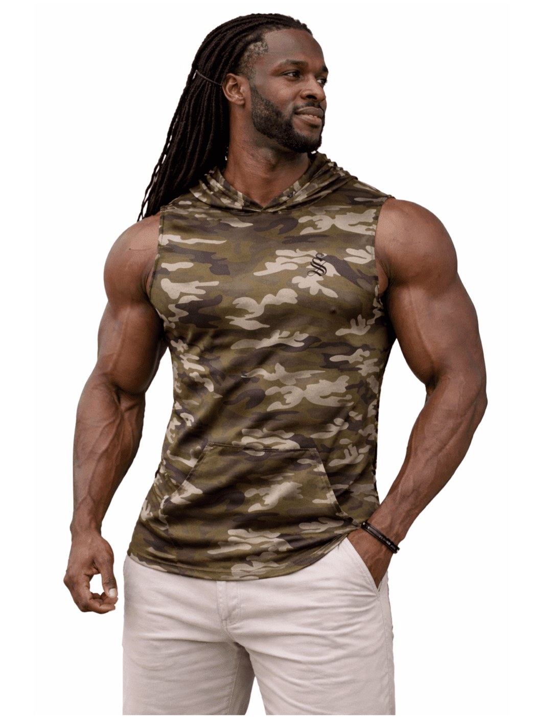 GymAttack - Sleeveless Hood T-shirt for Men - Sarman Fashion - Wholesale Clothing Fashion Brand for Men from Canada