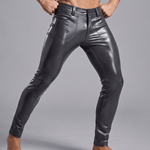 Habaha 4 - Black Pu-Leather Pant’s for Men - Sarman Fashion - Wholesale Clothing Fashion Brand for Men from Canada