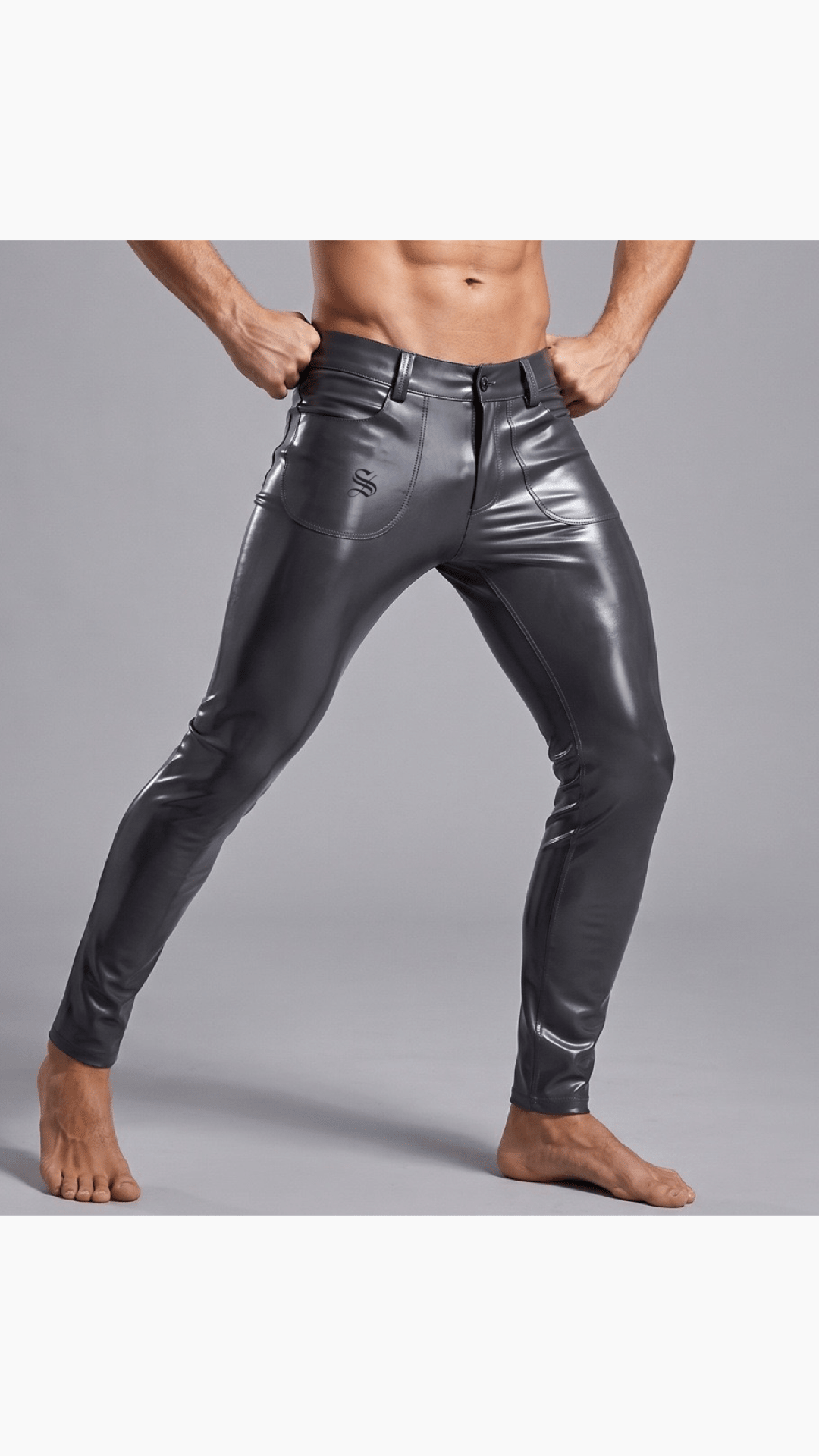 Habaha 4 - Black Pu-Leather Pant’s for Men - Sarman Fashion - Wholesale Clothing Fashion Brand for Men from Canada