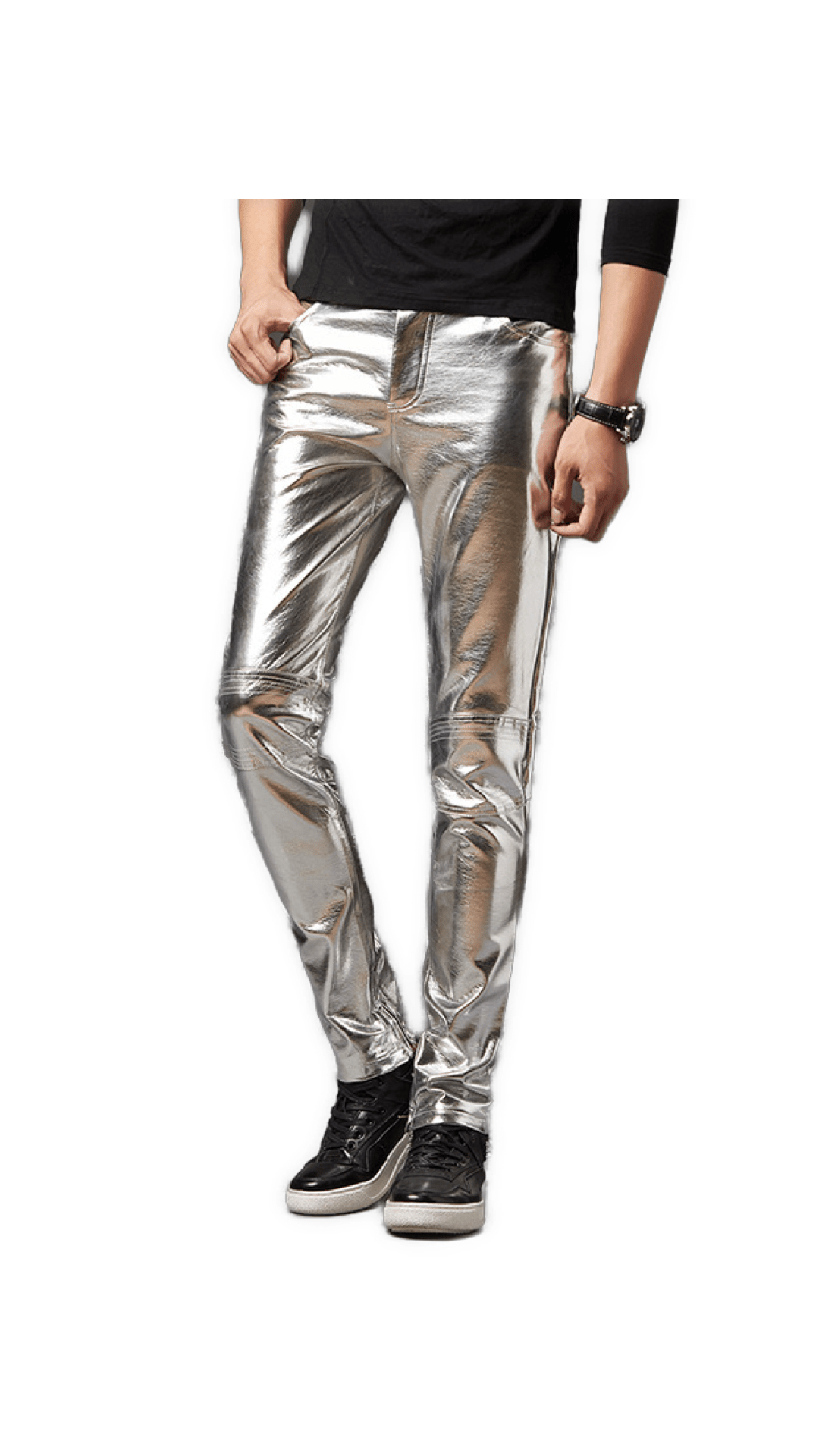 Habaha - Black Pu - Leather Pant’s for Men - Sarman Fashion - Wholesale Clothing Fashion Brand for Men from Canada