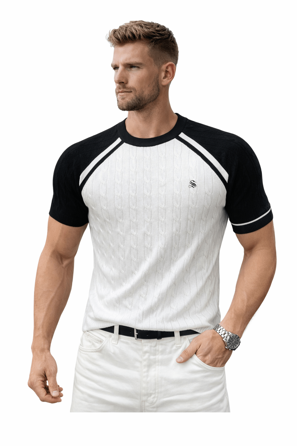 Half Base 6 - Men’s t-shirt - Sarman Fashion - Wholesale Clothing Fashion Brand for Men from Canada