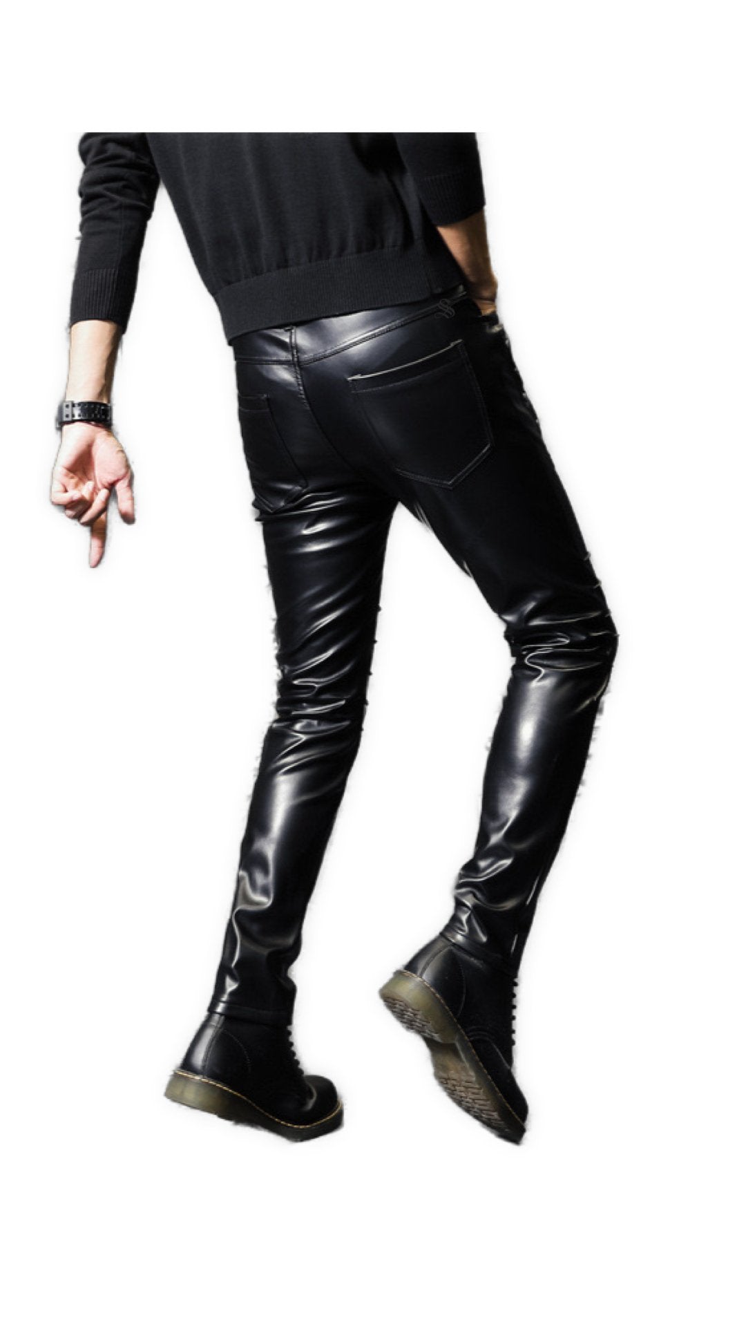 Haraza - Black Pu - Leather Pant’s for Men - Sarman Fashion - Wholesale Clothing Fashion Brand for Men from Canada