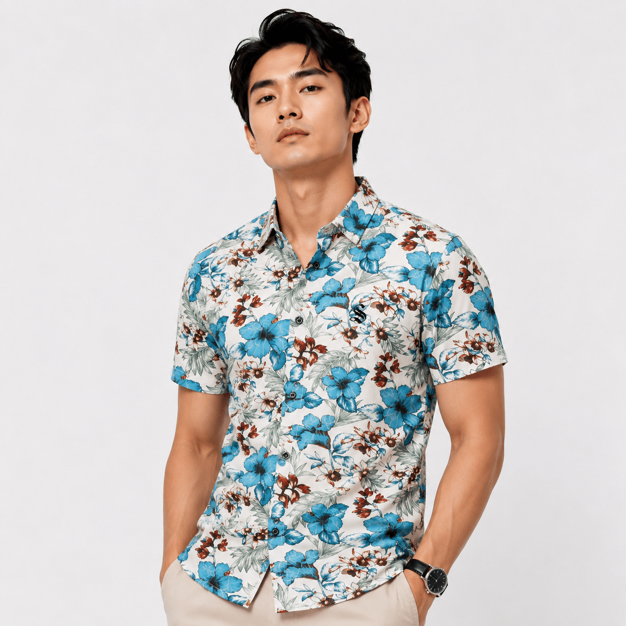 Henba 2 - Short Sleeves Shirt for Men - Sarman Fashion - Wholesale Clothing Fashion Brand for Men from Canada