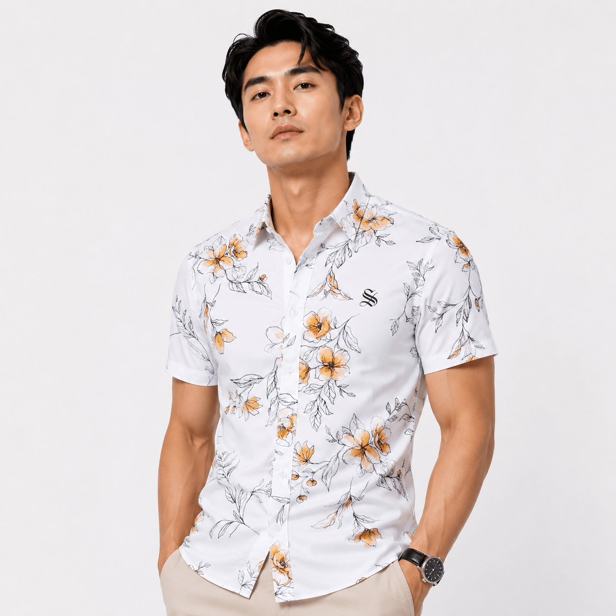 Henba 3 - Short Sleeves Shirt for Men - Sarman Fashion - Wholesale Clothing Fashion Brand for Men from Canada