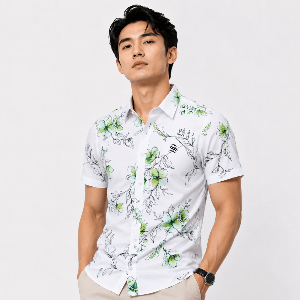 Henba 4 - Short Sleeves Shirt for Men - Sarman Fashion - Wholesale Clothing Fashion Brand for Men from Canada