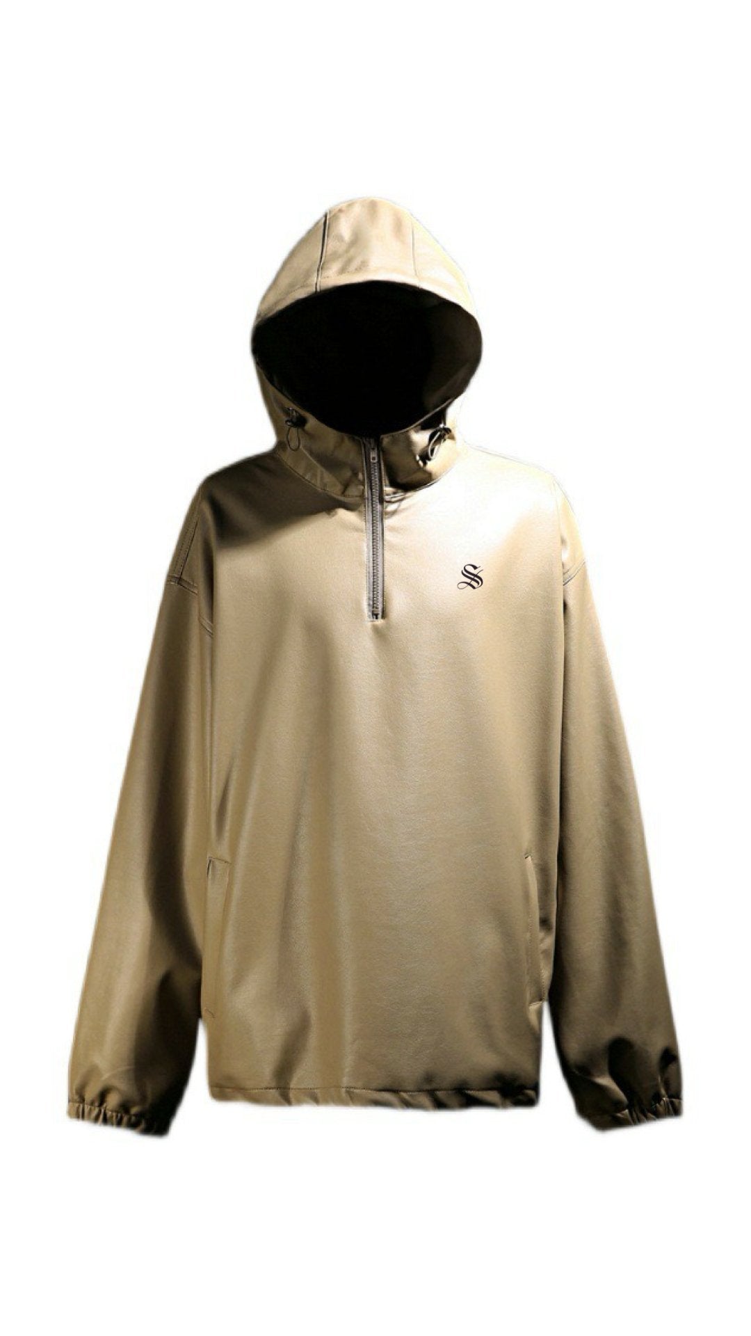 Hiphoo - Pu Leather Hoodie for Men - Sarman Fashion - Wholesale Clothing Fashion Brand for Men from Canada