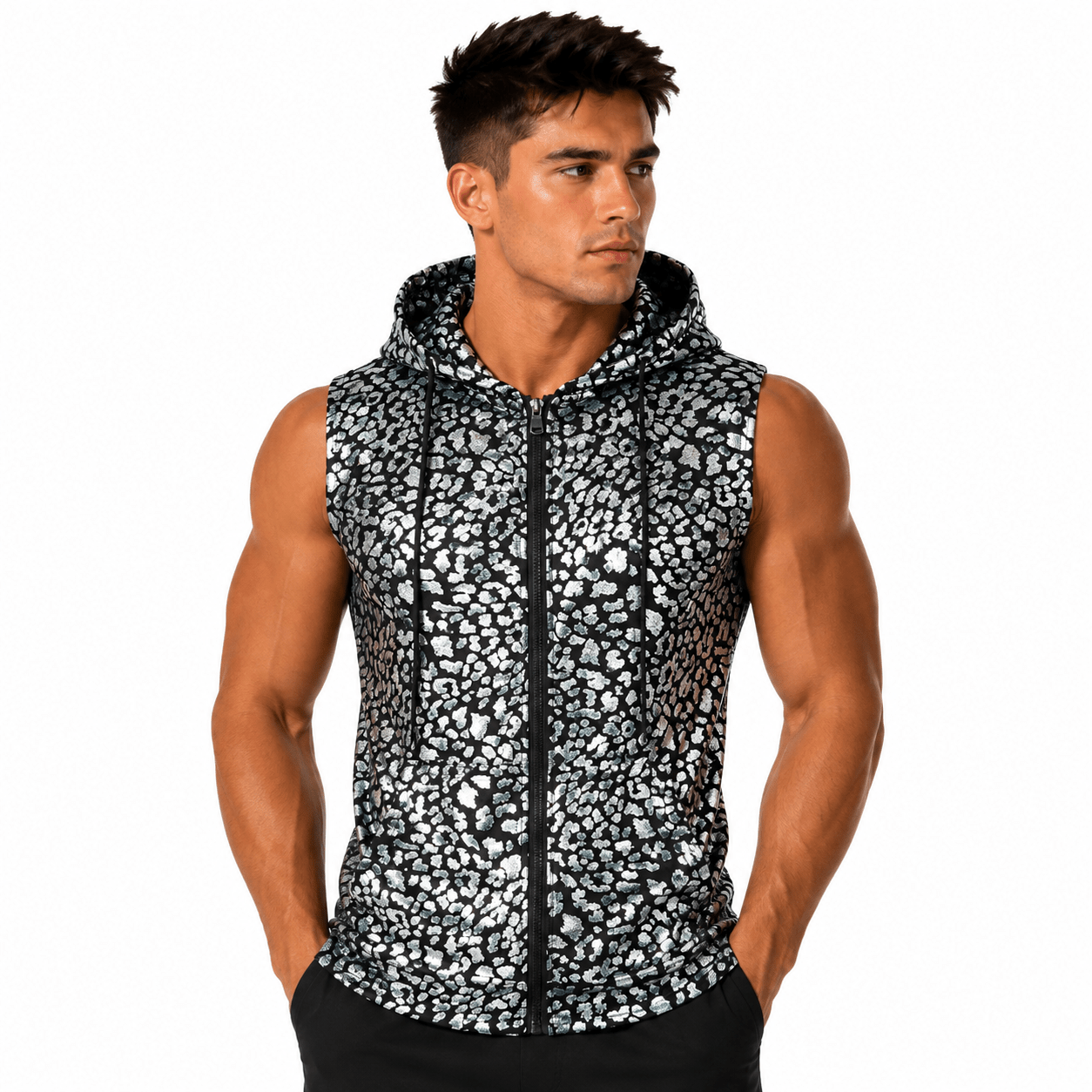 HMoon 23 - Tank Top hooded for Men - Sarman Fashion - Wholesale Clothing Fashion Brand for Men from Canada