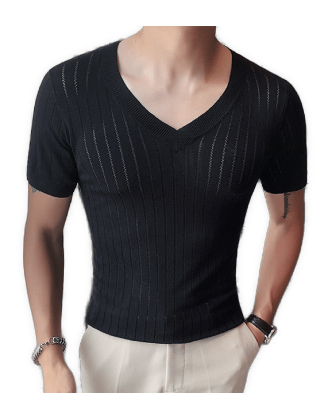 HV 2 - V - Neck T-Shirt for Men - Sarman Fashion - Wholesale Clothing Fashion Brand for Men from Canada