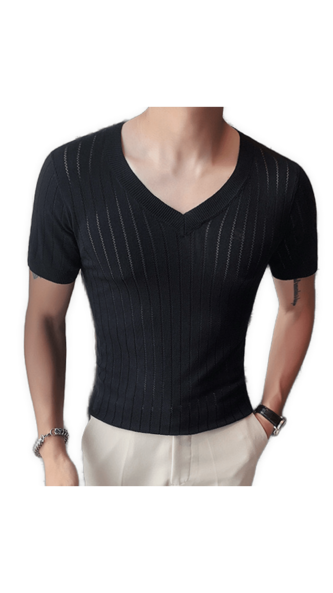 HV 2 - V - Neck T-Shirt for Men - Sarman Fashion - Wholesale Clothing Fashion Brand for Men from Canada