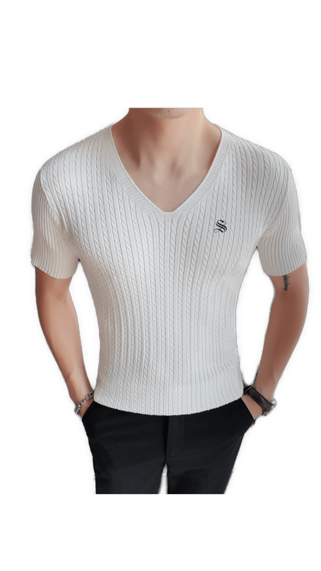 HV 3 - V - Neck T-Shirt for Men - Sarman Fashion - Wholesale Clothing Fashion Brand for Men from Canada