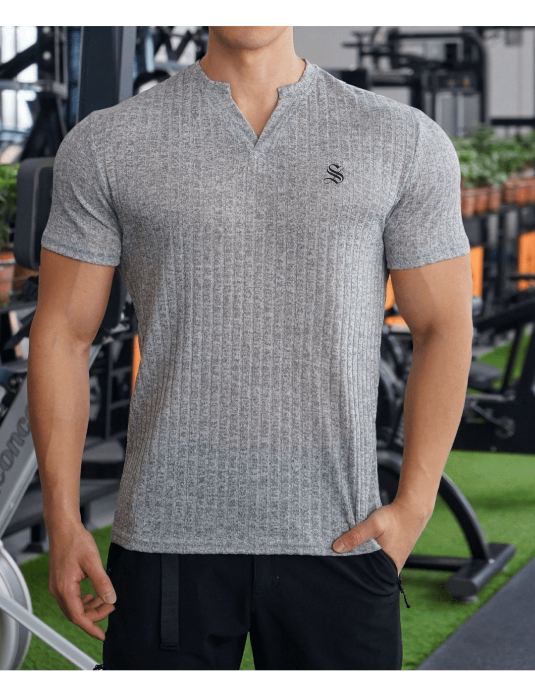 HV 76 - V - Neck T-Shirt for Men - Sarman Fashion - Wholesale Clothing Fashion Brand for Men from Canada