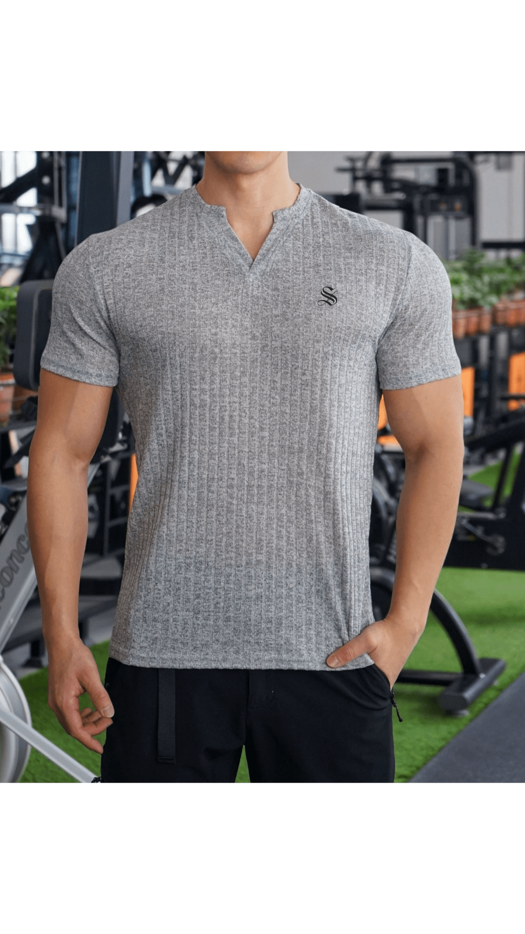 HV 76 - V - Neck T-Shirt for Men - Sarman Fashion - Wholesale Clothing Fashion Brand for Men from Canada