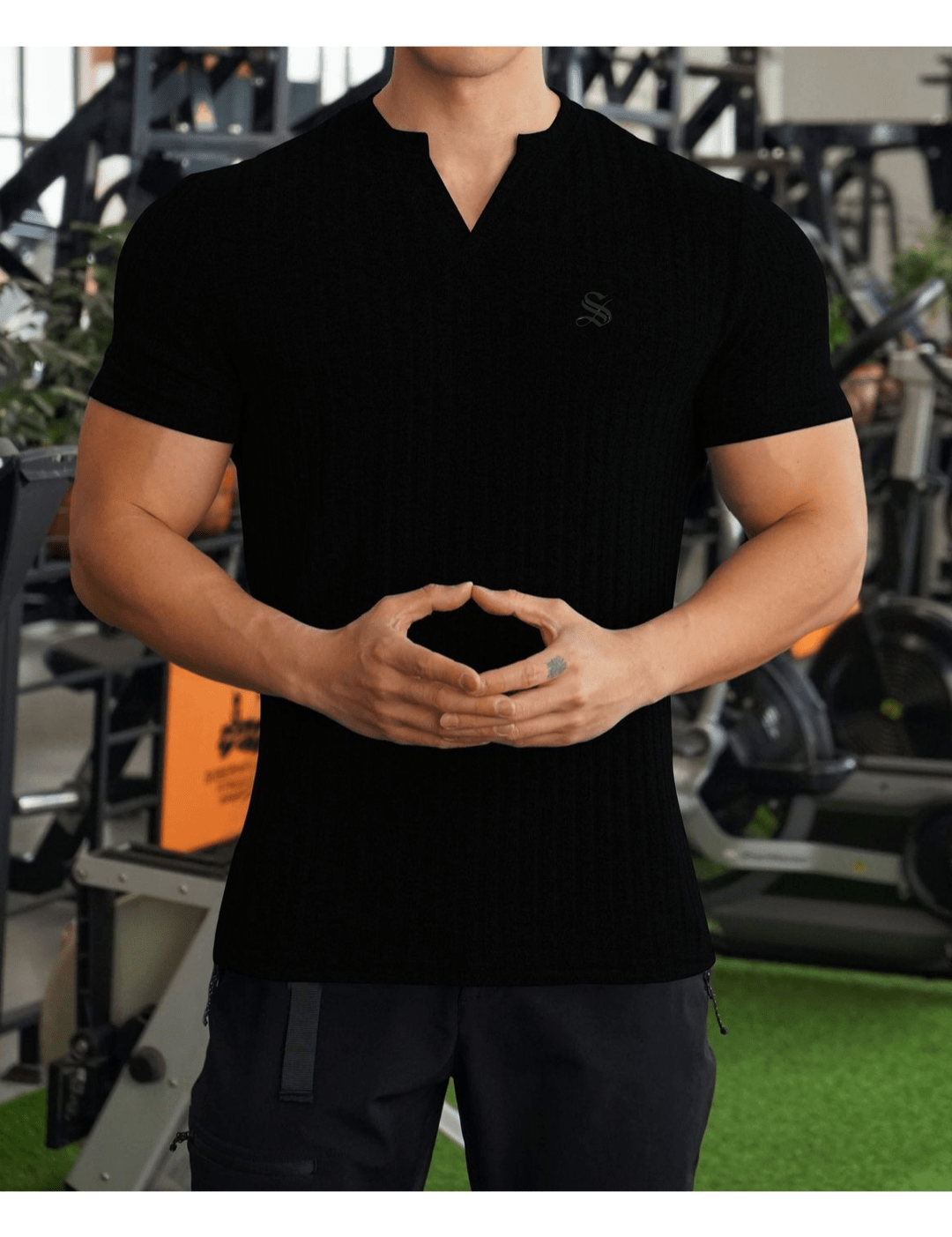 HV 76 - V - Neck T-Shirt for Men - Sarman Fashion - Wholesale Clothing Fashion Brand for Men from Canada