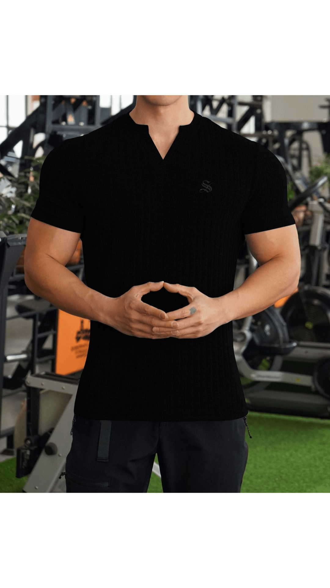 HV 76 - V - Neck T-Shirt for Men - Sarman Fashion - Wholesale Clothing Fashion Brand for Men from Canada