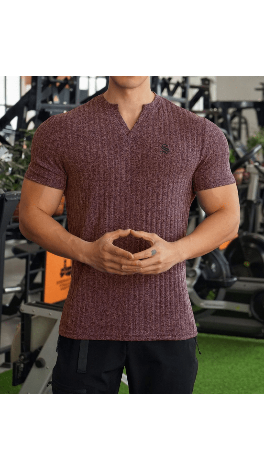 HV 76 - V - Neck T-Shirt for Men - Sarman Fashion - Wholesale Clothing Fashion Brand for Men from Canada