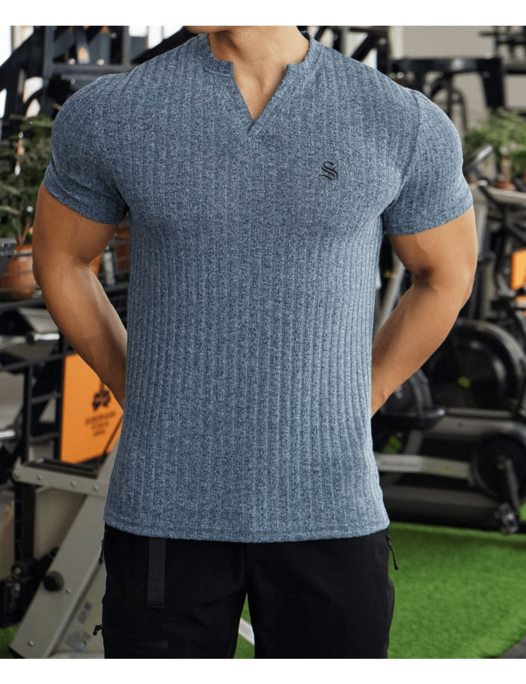 HV 76 - V - Neck T-Shirt for Men - Sarman Fashion - Wholesale Clothing Fashion Brand for Men from Canada