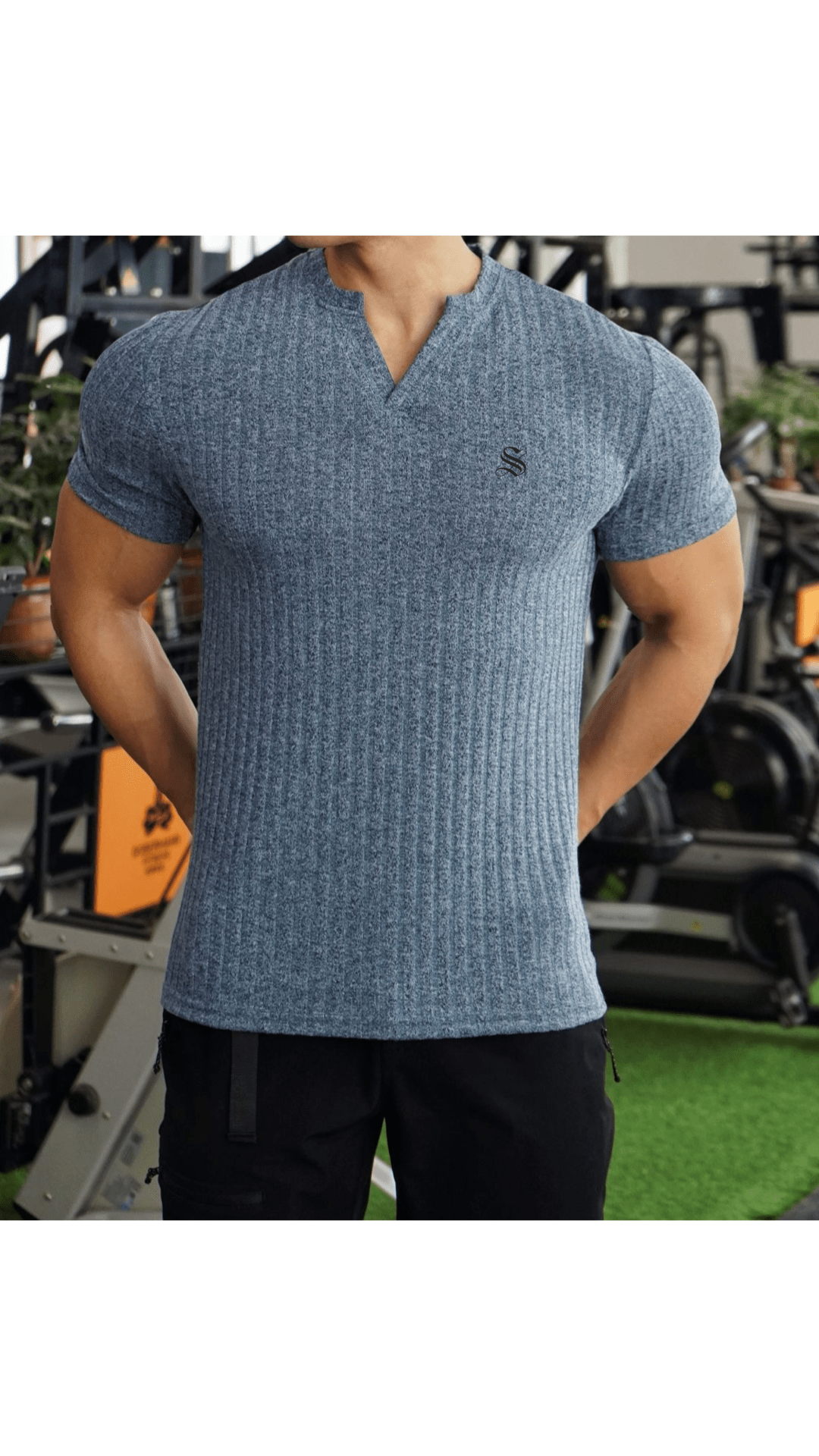 HV 76 - V - Neck T-Shirt for Men - Sarman Fashion - Wholesale Clothing Fashion Brand for Men from Canada