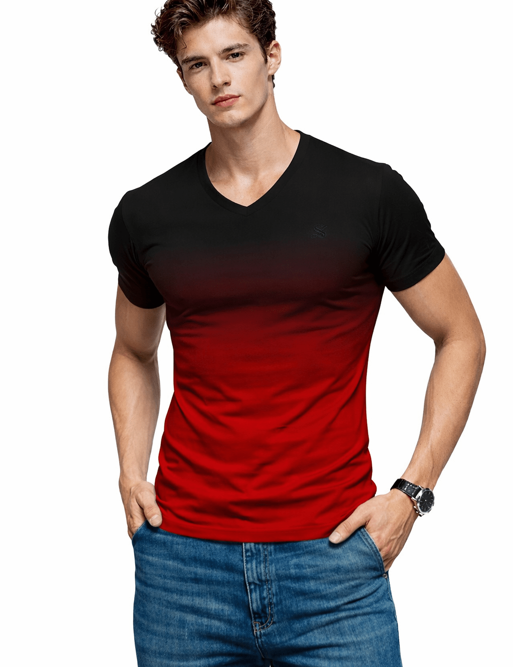 Iambad - V - Neck T-Shirt for Men - Sarman Fashion - Wholesale Clothing Fashion Brand for Men from Canada