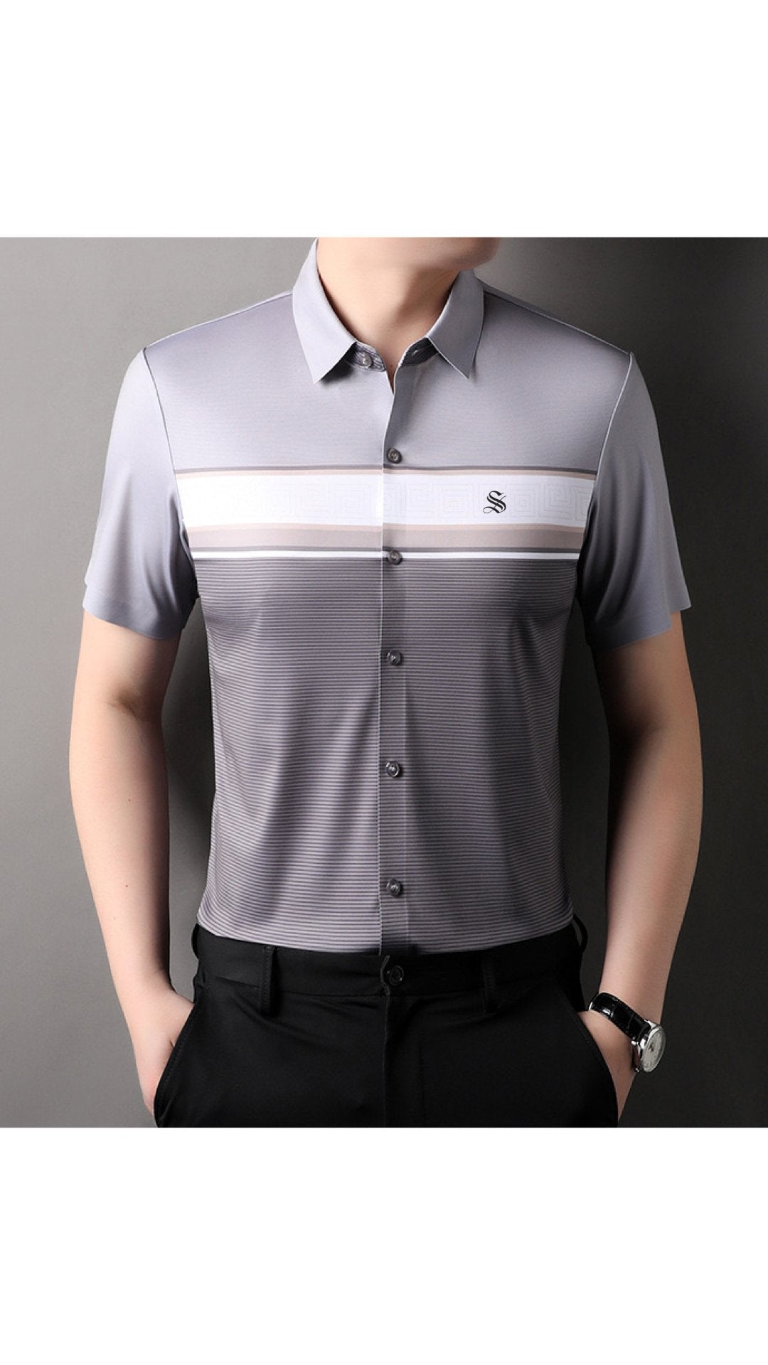 Jarry - Short Sleeves Shirt for Men - Sarman Fashion - Wholesale Clothing Fashion Brand for Men from Canada