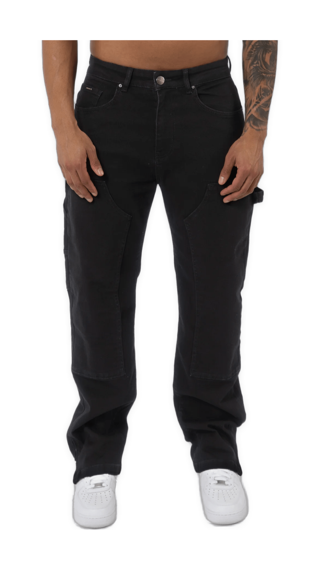 K10 - CARPENTER DENIM WASHED - BLACK - Sarman Fashion - Wholesale Clothing Fashion Brand for Men from Canada