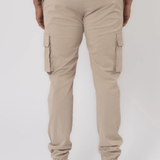 K19 - V2 ZIP DETAILS CARGO PANTS - BEIGE - Sarman Fashion - Wholesale Clothing Fashion Brand for Men from Canada