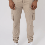 K19 - V2 ZIP DETAILS CARGO PANTS - BEIGE - Sarman Fashion - Wholesale Clothing Fashion Brand for Men from Canada