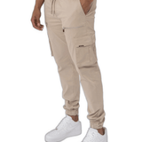 K19 - V2 ZIP DETAILS CARGO PANTS - BEIGE - Sarman Fashion - Wholesale Clothing Fashion Brand for Men from Canada