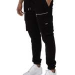 K21 - V2 ZIP DETAILS CARGO PANTS - BLACK - Sarman Fashion - Wholesale Clothing Fashion Brand for Men from Canada