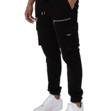 K21 - V2 ZIP DETAILS CARGO PANTS - BLACK - Sarman Fashion - Wholesale Clothing Fashion Brand for Men from Canada