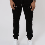K21 - V2 ZIP DETAILS CARGO PANTS - BLACK - Sarman Fashion - Wholesale Clothing Fashion Brand for Men from Canada