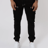 K21 - V2 ZIP DETAILS CARGO PANTS - BLACK - Sarman Fashion - Wholesale Clothing Fashion Brand for Men from Canada