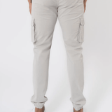 K22 - V2 ZIP DETAILS CARGO PANTS - LIGHT GREY - Sarman Fashion - Wholesale Clothing Fashion Brand for Men from Canada